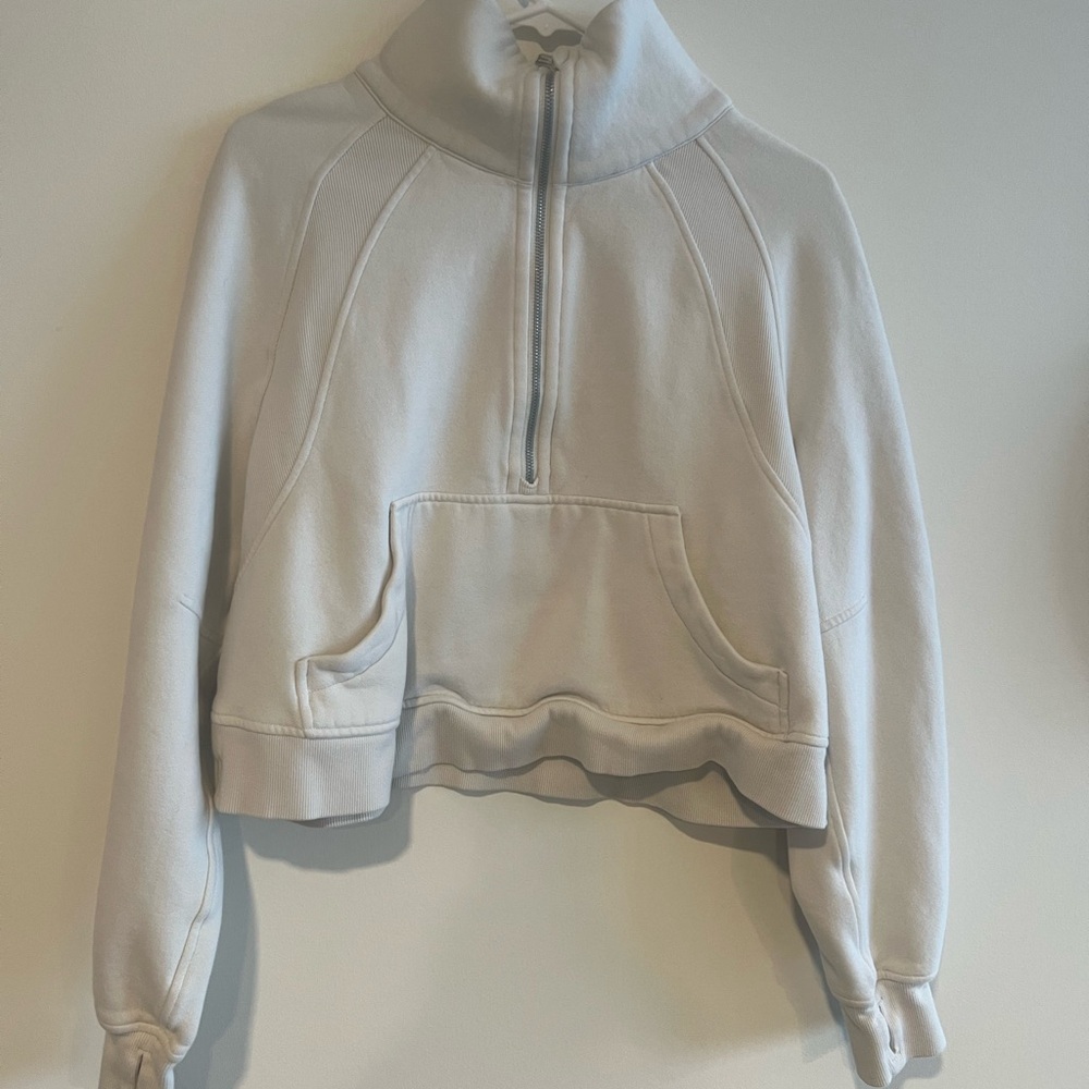 Lululemon Scuba Oversized Funnel Neck Half Zip Sweater - Bone